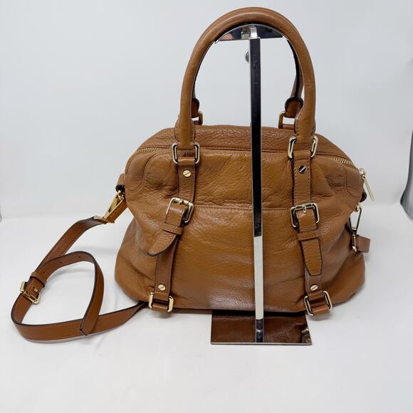 Michael Kors Brown Camel Bedford Legacy Medium Convertible Satchel Bag Leather - Picture 2 of 16